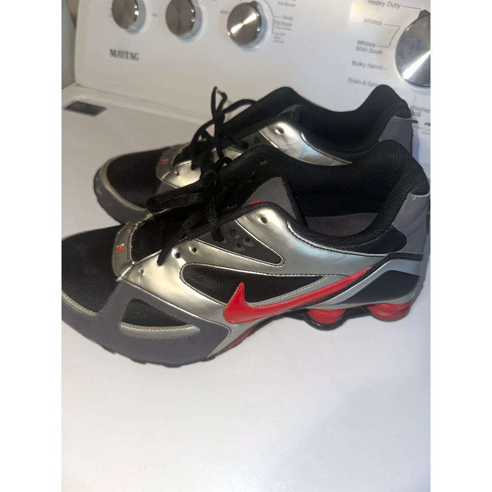 Nike Shox Turbo 9 386202-061 Men's Size 9 Black Silver Red 2009 Running Shoes